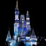 Magic Kingdom castle at night